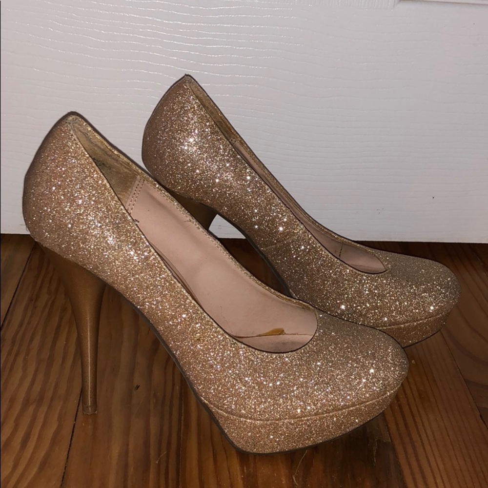 Gold Sparkly Heels